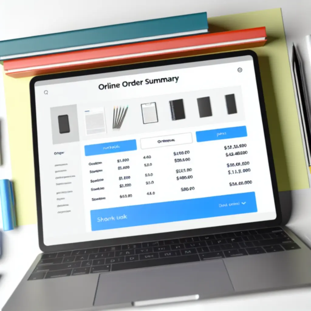 Rendelési összegző felület illusztrációja