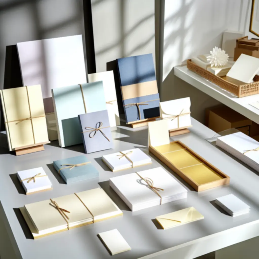 Prémium jegyzetfüzetek és papírok rendezett, minimalista elrendezésben